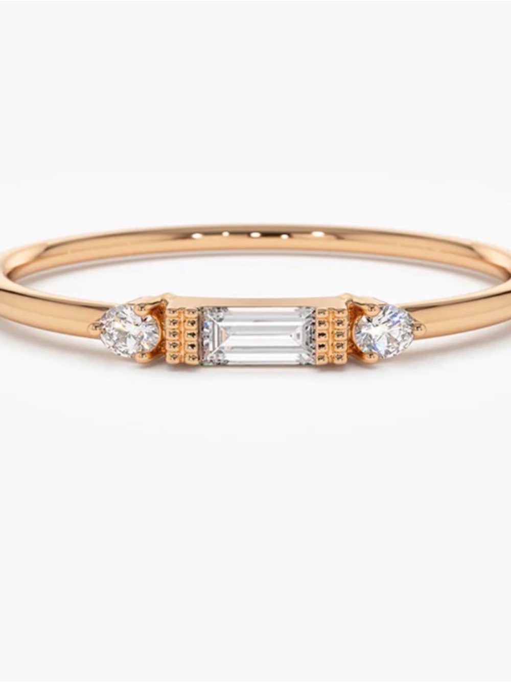 Ferko’s 14k Rose Gold Diamond Baguette Ring - Size 7